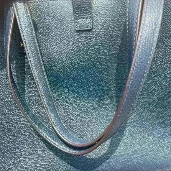MICHAEL Kors Navy Blue Karson Large Carry All Leather  Tote - Picture 7 of 11